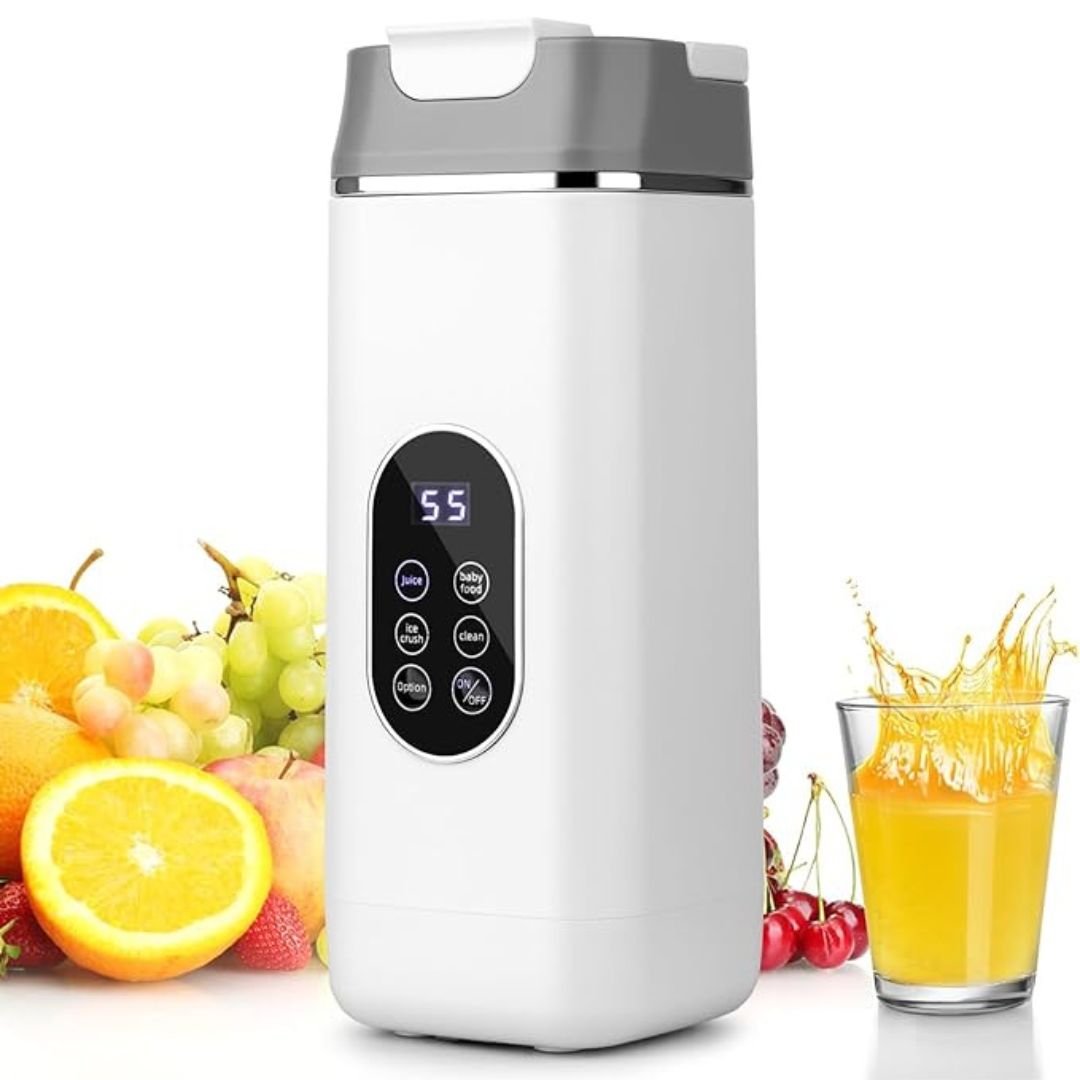 USB Rechargeable 420ml Portable Blender for Shakes & Smoothies With 12 Blades Digital LED Display And Handle Lid