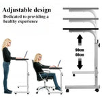 Adjustable Height Rolling Work Table For Sitting & Standing Position With Wheels