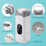 USB Rechargeable 420ml Portable Blender for Shakes & Smoothies With 12 Blades Digital LED Display And Handle Lid