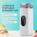 USB Rechargeable 420ml Portable Blender for Shakes & Smoothies With 12 Blades Digital LED Display And Handle Lid