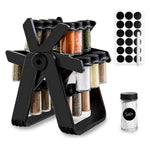 360 Rotating Spice Rack Organizer With 18 Jars + Labels & Pens