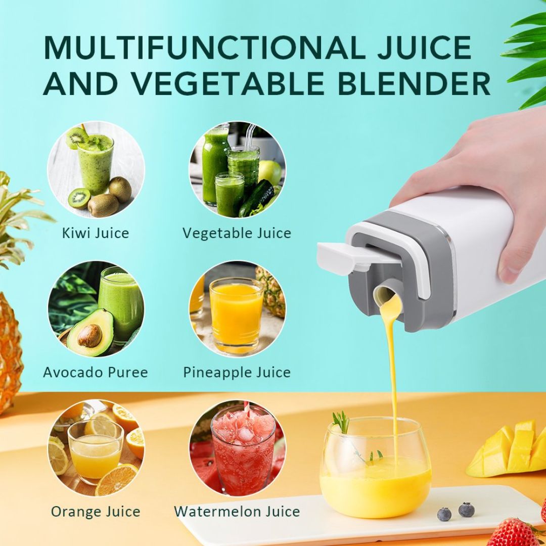 USB Rechargeable 420ml Portable Blender for Shakes & Smoothies With 12 Blades Digital LED Display And Handle Lid