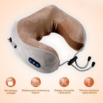 Rechargeable U-Shaped Travel Neck Massage Memory Foam Pillow