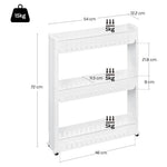 3/4 Layer Slim Slide Out Trolley Rack Holder Storage Shelf Organizer With Wheels