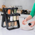 360 Rotating Spice Rack Organizer With 18 Jars + Labels & Pens