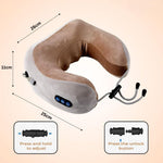 Rechargeable U-Shaped Travel Neck Massage Memory Foam Pillow