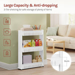 3/4 Layer Slim Slide Out Trolley Rack Holder Storage Shelf Organizer With Wheels