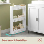 3/4 Layer Slim Slide Out Trolley Rack Holder Storage Shelf Organizer With Wheels