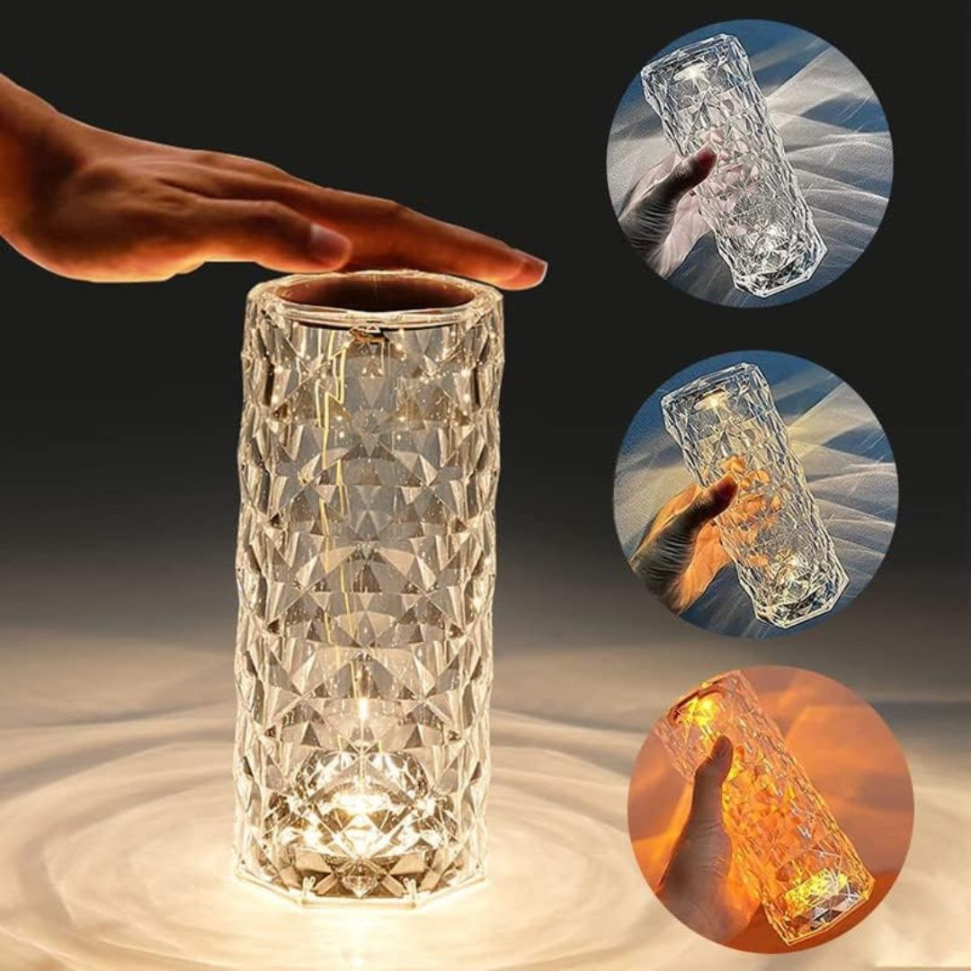 USB Rechargeable 16-Color RGB Acrylic Crystal Lamp With Remote