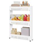 3/4 Layer Slim Slide Out Trolley Rack Holder Storage Shelf Organizer With Wheels