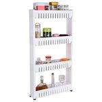 3/4 Layer Slim Slide Out Trolley Rack Holder Storage Shelf Organizer With Wheels