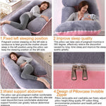 Large J-Shape Full Body Support Pregnancy Maternity Pillows