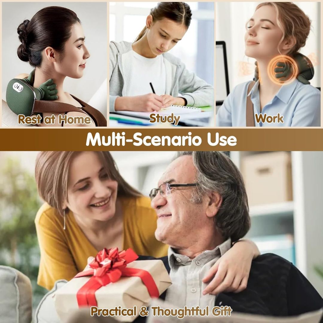 Neck & Shoulder Deep Tissue Massager With Heat-Wireless Simulated Human Hand Design