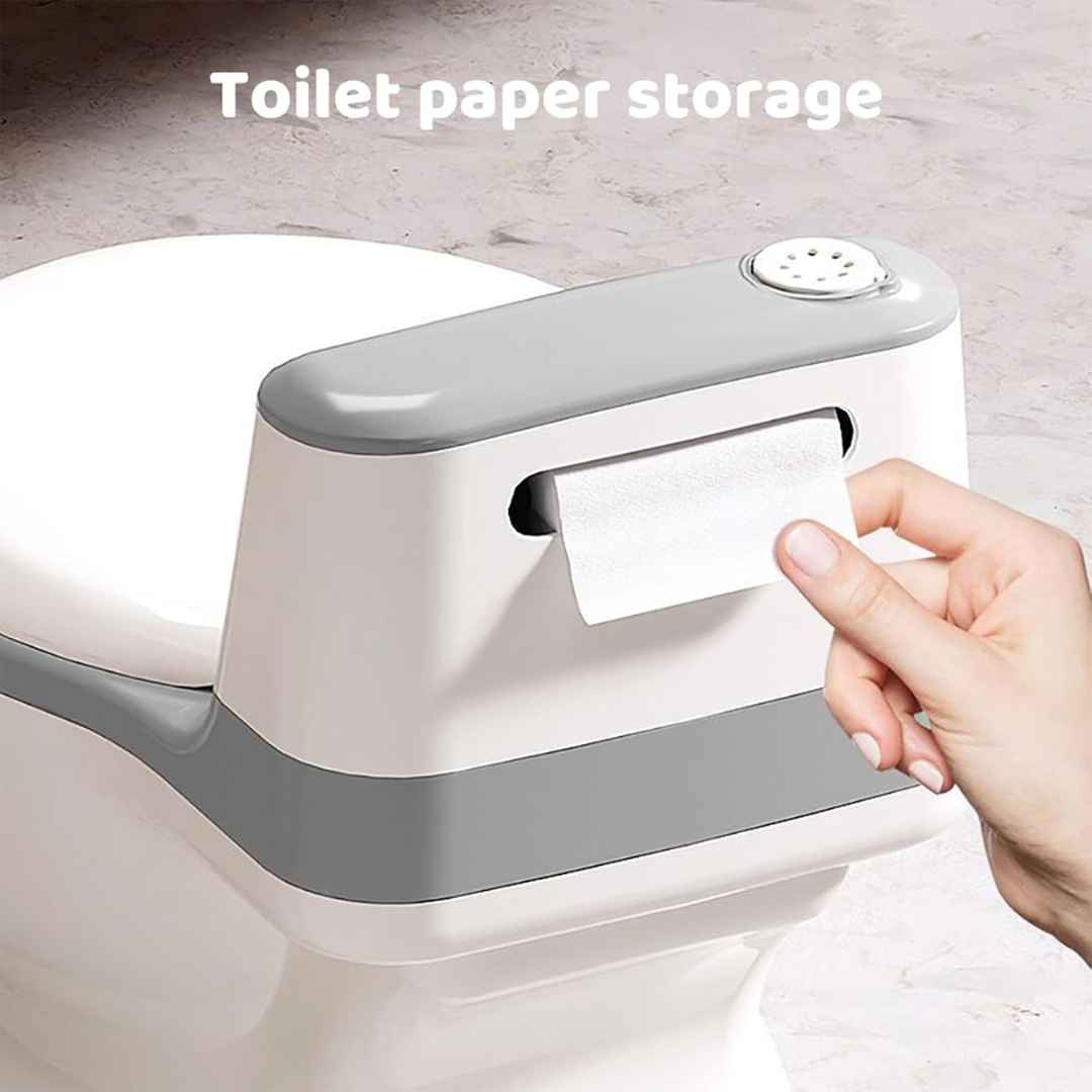 Portable Potty Training Toilet Seat For Toddlers PVC Cushion With Removable Bowl & Wipe Holder