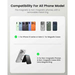 Mag-Safe Strong Magnetic RFID Leather Card Holder For All Phones With Stand