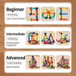 Magnetic Building Blocks Balls & Rods Set For Kids Educational Learning Creativity 128Pcs