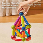 Magnetic Building Blocks Balls & Rods Set For Kids Educational Learning Creativity 128Pcs