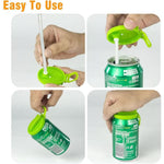 Soda Can Lids Covers With Silicone Straw BPA-Free Reusable For Canned Beverages
