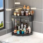 Versatile Double-Layer Triangle Shelf Corner Design Storage Organizer