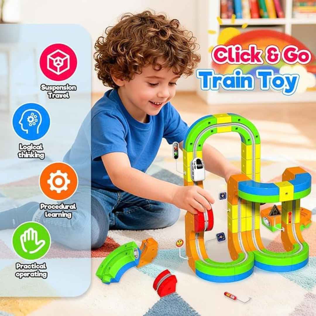 Electric Train Set for Kids 33PCS 3D Racing Track Toy STEM 3 & Up