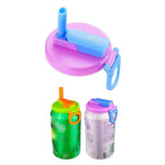Soda Can Lids Covers With Silicone Straw BPA-Free Reusable For Canned Beverages