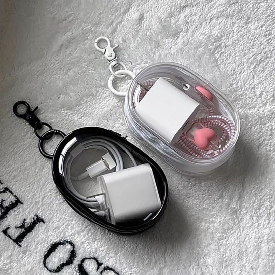 2Pcs Set Transparent Storage Organizer Pouches With Quick Release Buckle