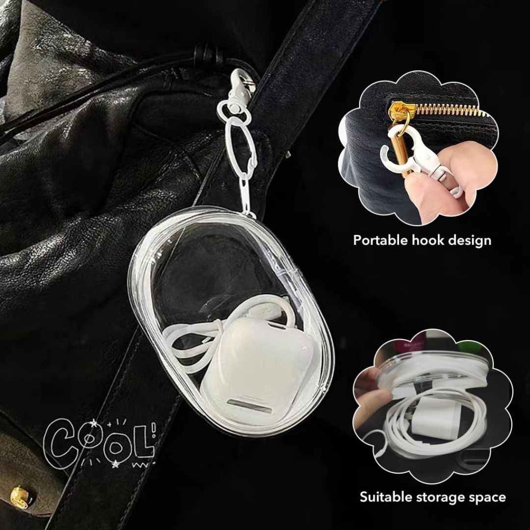 2Pcs Set Transparent Storage Organizer Pouches With Quick Release Buckle