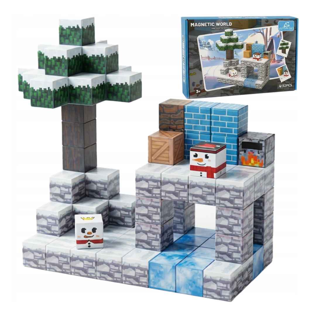 Minecraft Magnetic Building Blocks Winter Set 3D Construction Cubes