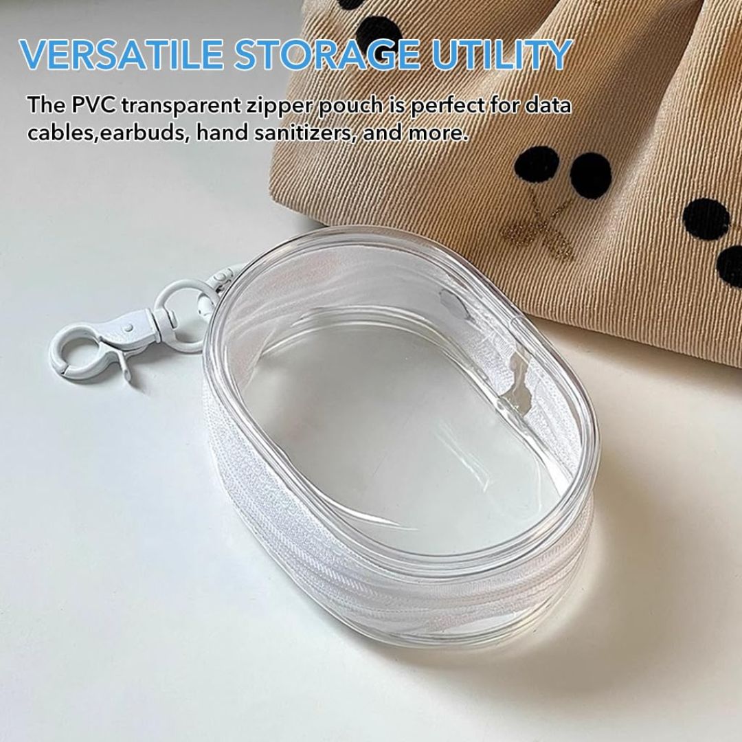 2Pcs Set Transparent Storage Organizer Pouches With Quick Release Buckle
