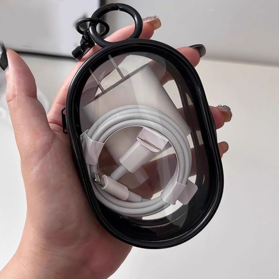 2Pcs Set Transparent Storage Organizer Pouches With Quick Release Buckle