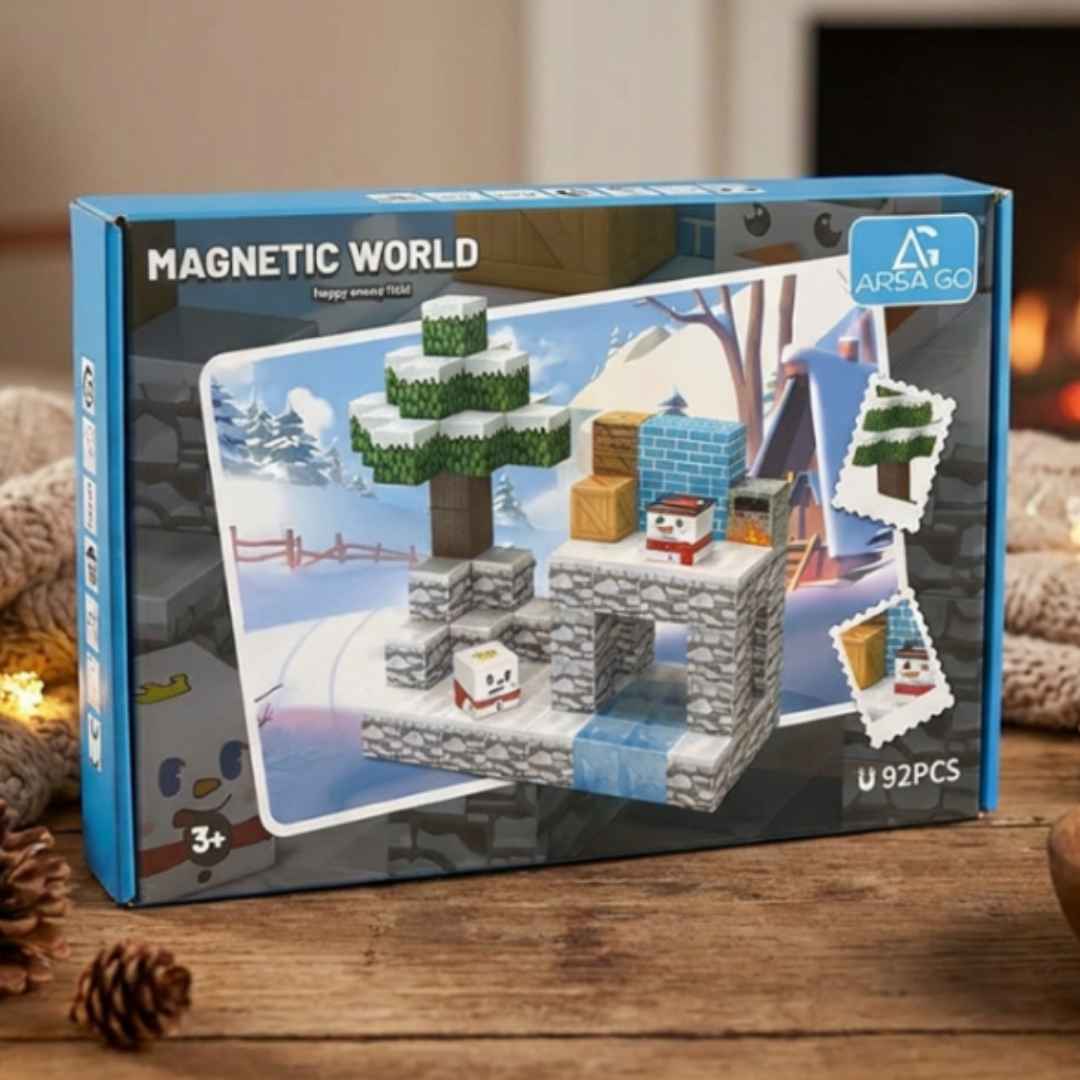 Minecraft Magnetic Building Blocks Winter Set 3D Construction Cubes