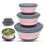 3Pcs Set Collapsible Food Grade Silicone Bowls With Lids