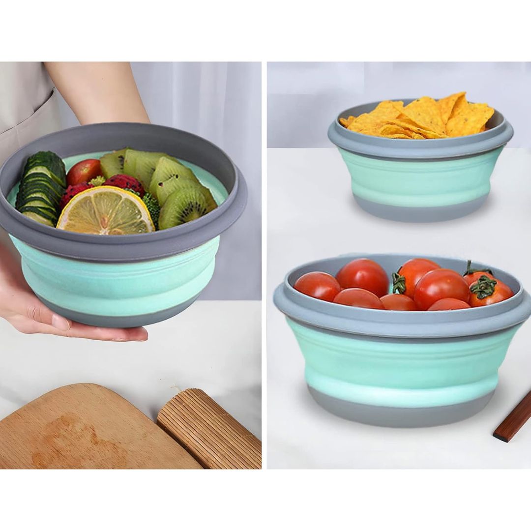 3Pcs Set Collapsible Food Grade Silicone Bowls With Lids