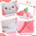 Strawberry Bunny Stuffed Plushy Zipper Design