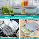 3Pcs Set Collapsible Food Grade Silicone Bowls With Lids