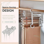 5 in 1 Foldable Multi-Purpose Steel Hanger For Wardrobe Clothes Organizer