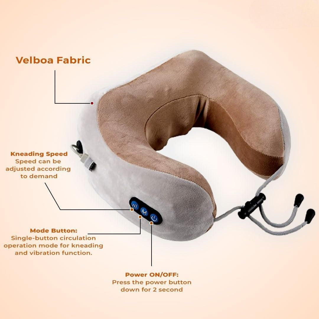 Rechargeable U-Shaped Travel Neck Massage Memory Foam Pillow