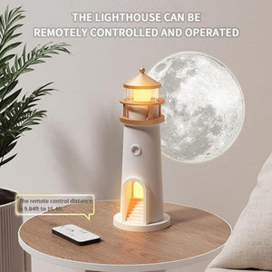Rechargeable Lighthouse Moon Lamp With Remote