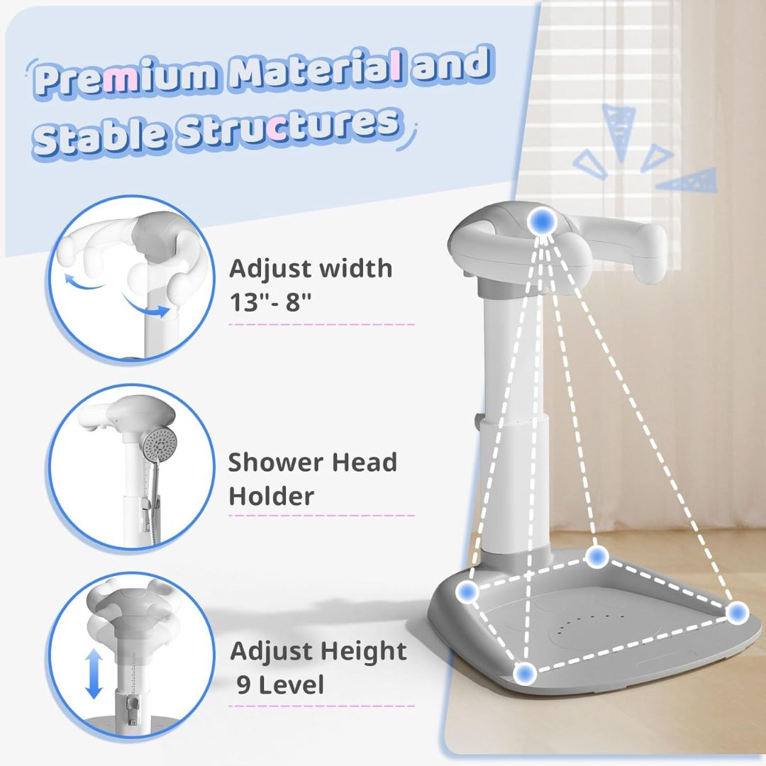 Adjustable Baby Bath Standing Support Anti-Slip For Toddlers