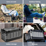 Foldable Outdoors Storage Box With Seat Back For Chair