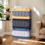 Foldable Outdoors Storage Box With Seat Back For Chair