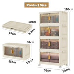 4 Tier Stackable Plastic Storage Bins With Lids & Wheels