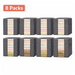 4/8/12 Pack 100L Large Capacity Foldable Fabric Storage Organizers With Reinforced Handle & Sturdy Zippers