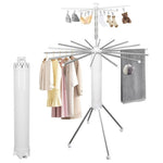 4-Legged Foldable Octopus Drying Rack With Wheels & Aluminum Rods - 360° Rotatable Design