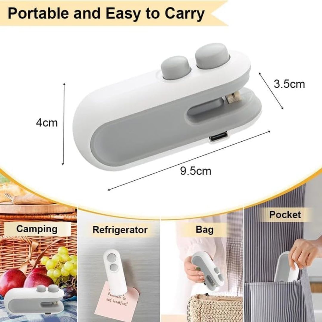 2 in 1 Rechargeable Mini Bag Sealer & Cutter Machine