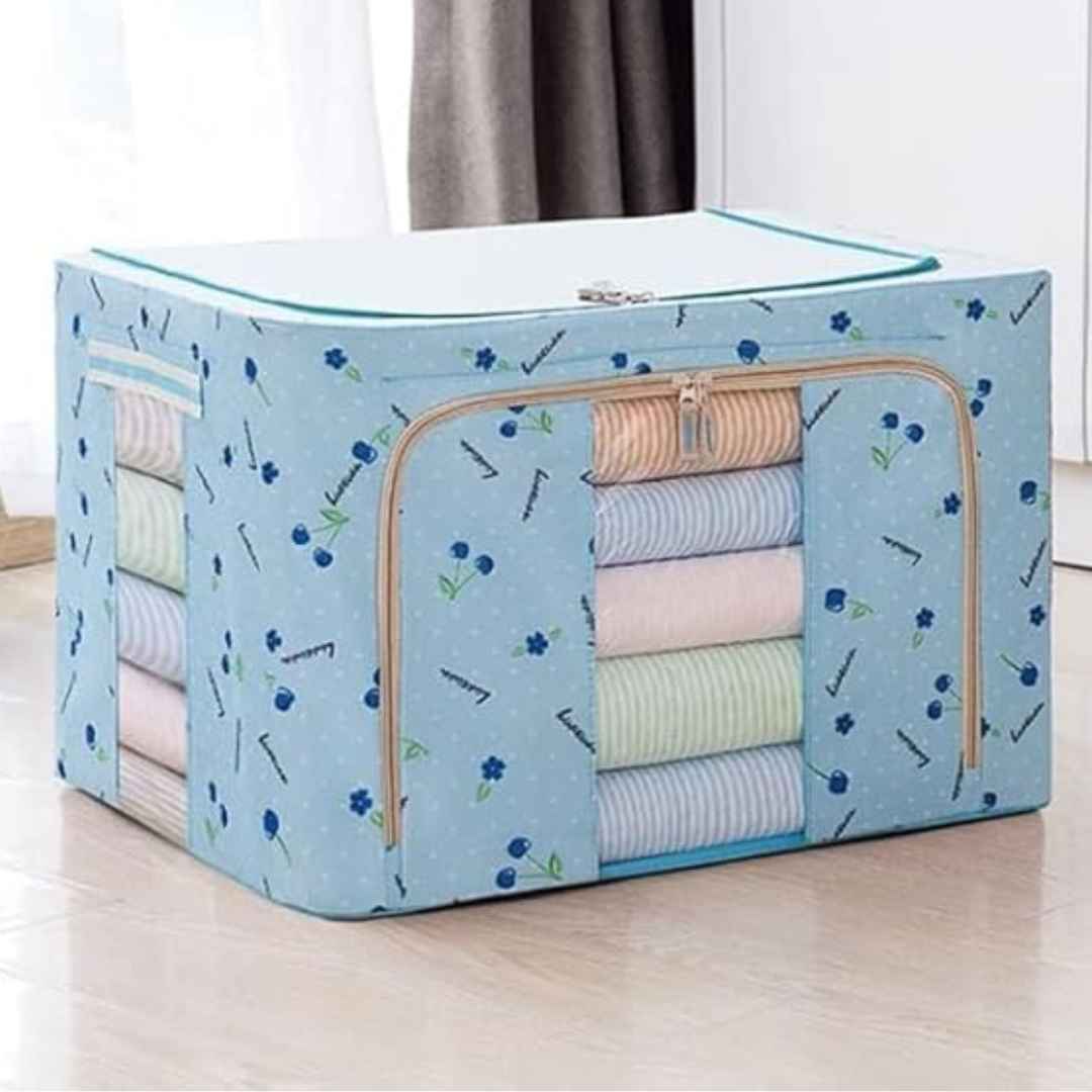 66 Liter Foldable Fabric Storage Bag With Steel Frames