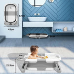 Collapsible Baby Bathtub For Newborn With Thermometer & 1 Soft Floating Cushion