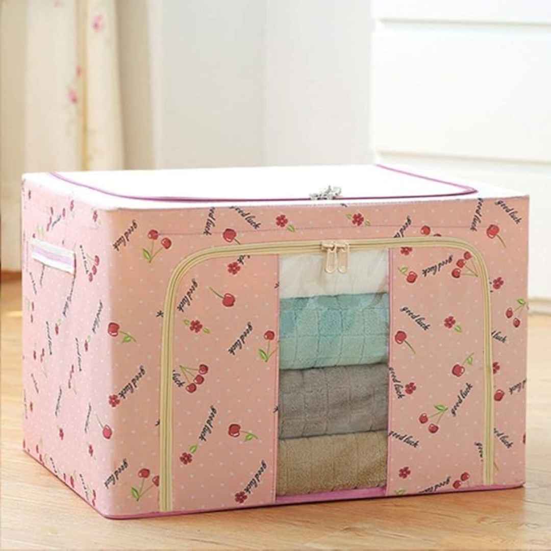 66 Liter Foldable Fabric Storage Bag With Steel Frames