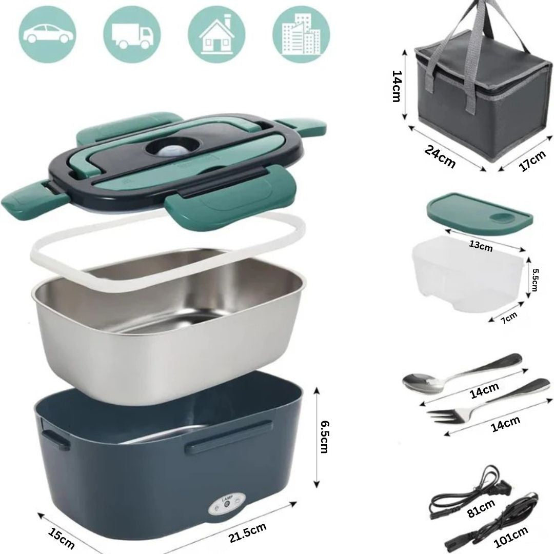 80 Watt Fast Heating Electric Lunchbox Stainless Steel
