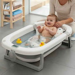 Bathtub For Babies With Anti-Skid Base Support Cushion & Drainer For Ages 0 to 3 years